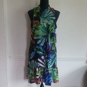 Julia Jordan Leaf Print Midi Dress